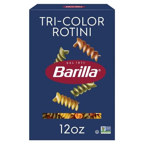 Pâtes Rotini Barilla Tricolores, Boîte de 340 g - Pâtes Sans OGM à Base de Semoule de Blum Dur - Pâtes Certifiées Casher