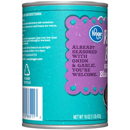 Haricots noirs frits assaisonnés Kroger 454 g