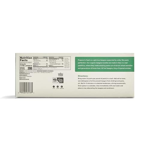 Whole Foods Market, Lasagnes Biologiques, 453 g