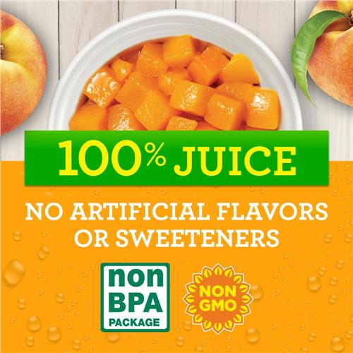 Kroger Yellow Cling Diced Peach Cups in 100% Juice 8 ct / 4 oz