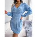 Robe pull moulante col en V pour femme