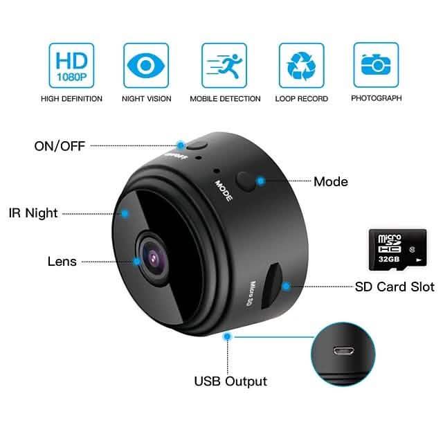 Mini caméra IP A9 Full HD 1080P