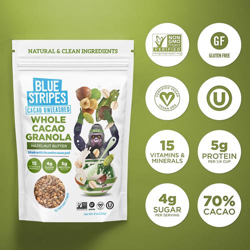 Granola cacao et beurre de noisette Blue Stripes, 8 oz