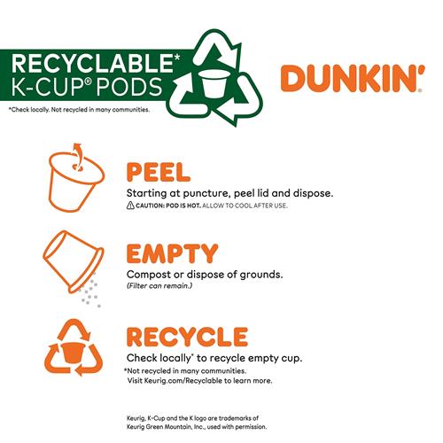 Dunkin Hazelnut Flavored Coffee, 10 Keurig K-Cup Pods