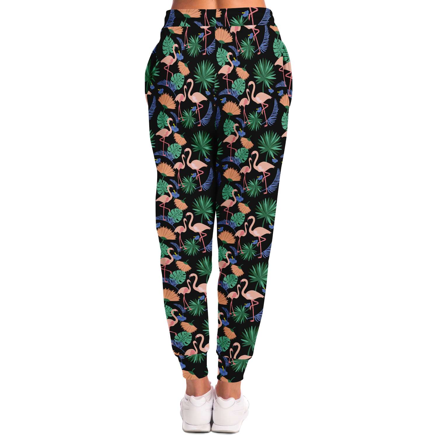 Joggers fleuris exotiques Flamant rose