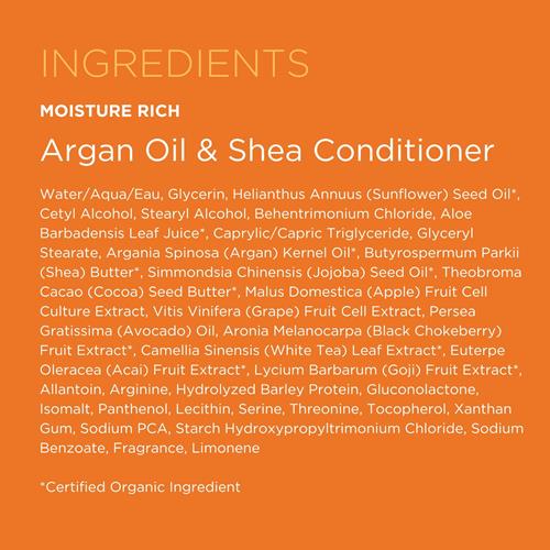Après-shampoing Andalou Naturals, Après-shampoing Riche en Hydratation, 340 ml, Huile d'Argan, Beurre de Karité, Huile d'Avocat et Vitamine E, Hydratant pour Cheveux Secs