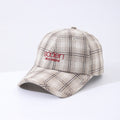 Casquette de baseball brodée à rayures et carreaux pour femme – 4 couleurs