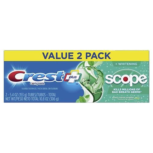 Dentifrice blanchissant complet Crest Plus Scope, Menthe fraîche, 153 g