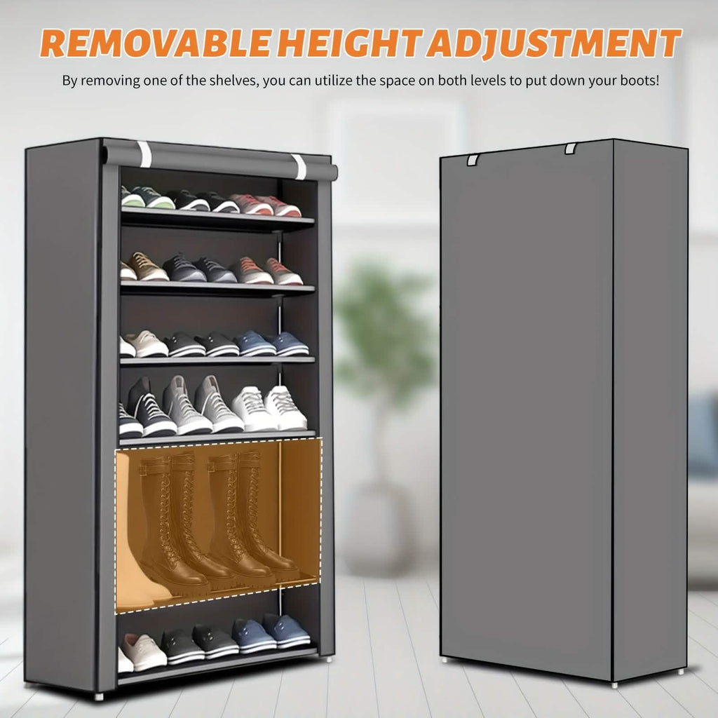 Étagère de rangement à chaussures à 10 niveaux et 9 grilles, organisateur de placard