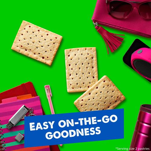 Pop-Tarts Pâtisseries à toaster, aliments pour le petit-déjeuner, goûters pour enfants, fraise non glacée, boîte de 382g (8 Pop-Tarts)