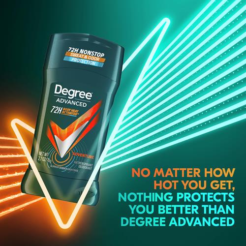 Degree Men Antiperspirant Deodorant Adventure 72-Hour Sweat And Odor Protection Antiperspirant For Men With Body Heat Activated Technology 2.7 Oz