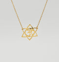 Gold Lotus Om Necklace – 14k Gold Filled, Dainty Yoga Jewelry, 17" Handmade Necklace