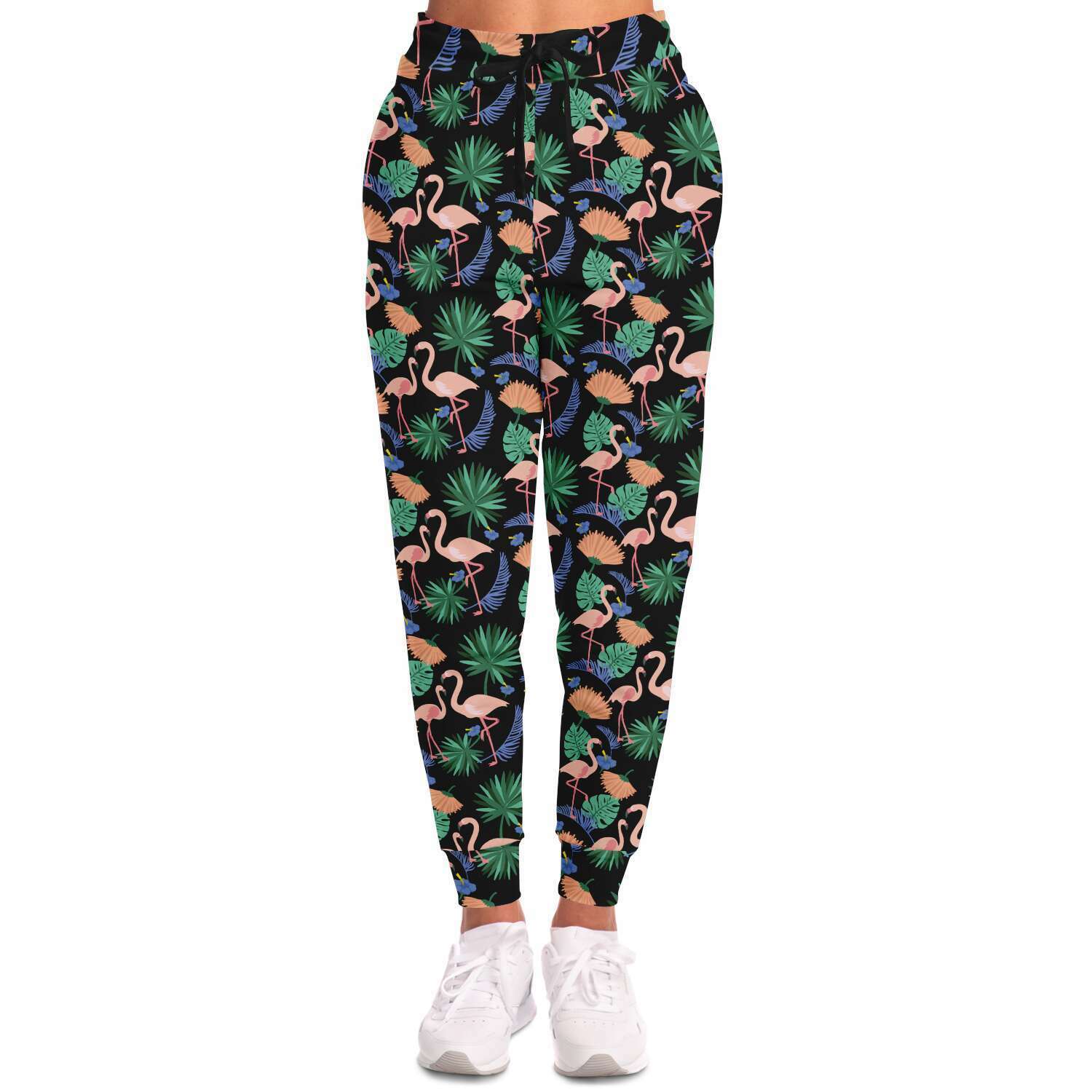 Joggers fleuris exotiques Flamant rose