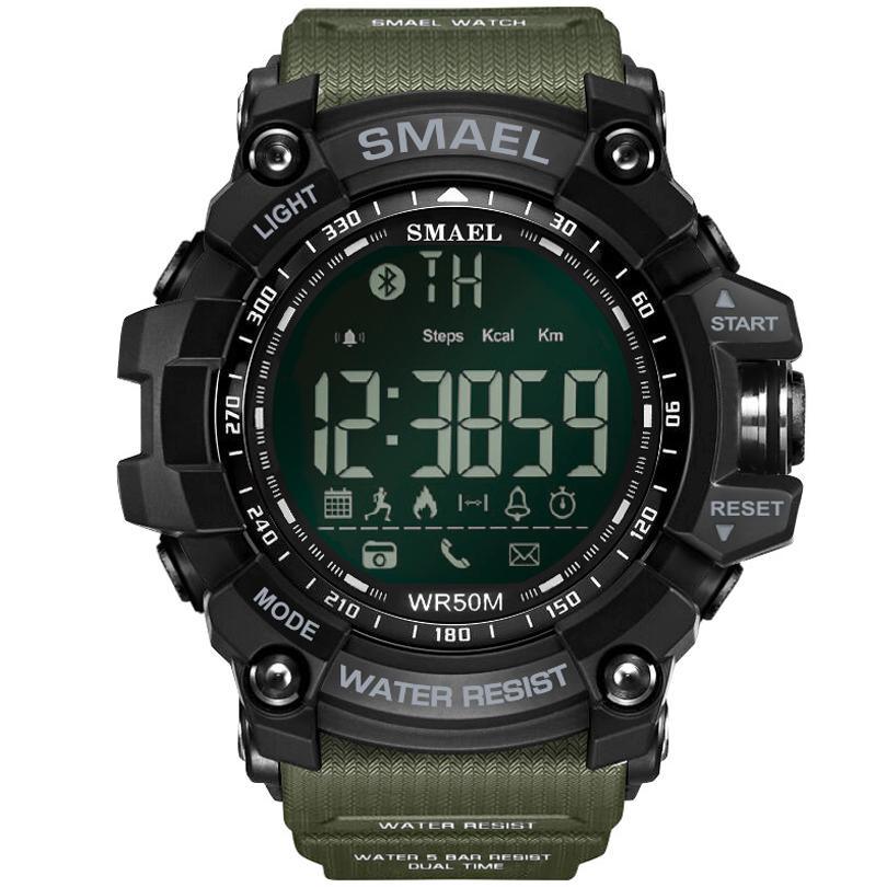 Montre Chronographe Homme Sport Intelligente Montre Militaire Sport Multifonction Étanche 50M Montre Digitale LED pour Homme
