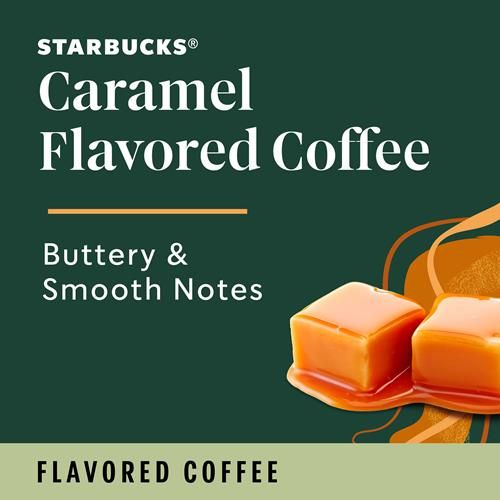 Café en capsules K-Cup Starbucks, café saveur caramel, arômes naturels, 100 % arabica, 1 boîte (10 capsules)