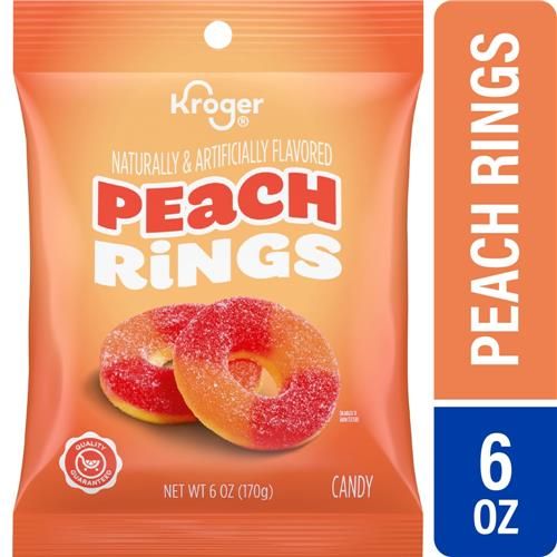 Kroger — Sac de bonbons Gummy Rings à la pêche de 170 g