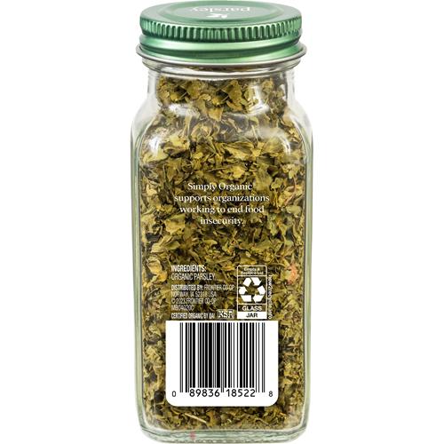 Flocons de persil Simply Organic, pot de 7,37 g, goût frais et herbacé, persil italien de couleur vive, casher, biologique