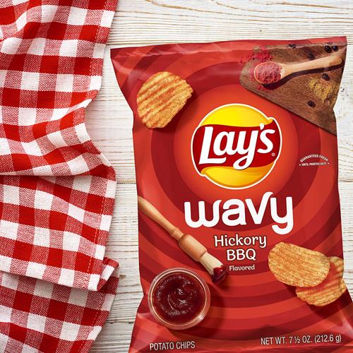 Croustilles ondulées Lays, saveur barbecue Hickory, 7,5 oz