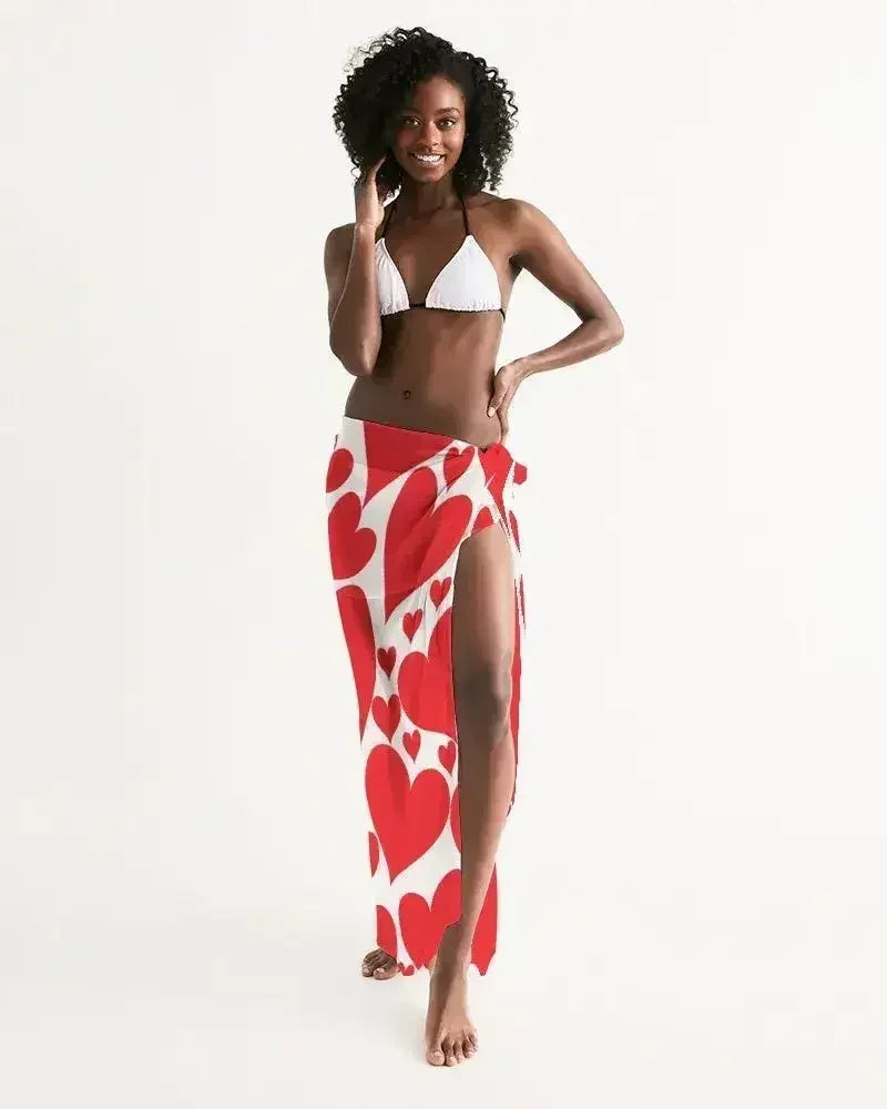 Paréo portefeuille femme - Décontracté / Maillot de bain / Cœurs rouges d'amour