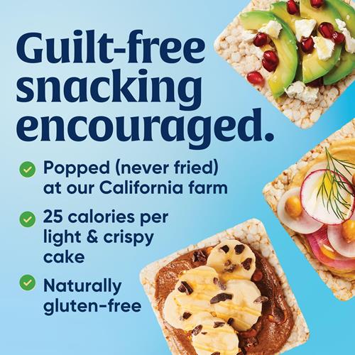 Lundberg Galettes de riz minces biologiques, Riz brun, Légèrement salé, Galettes de riz minces, Sans gluten, Végétalien, Snacks sains, 170 g