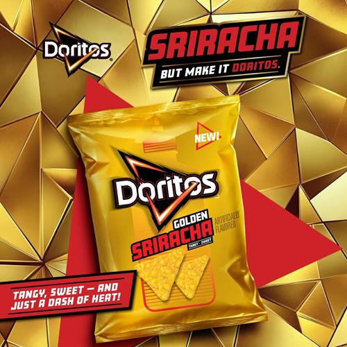 Doritos Tortilla Chips, Sriracha Dorée, Sac de 262 g