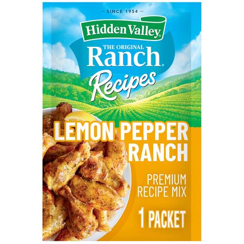 Mélange de Recettes de Ranch Poivre Citronné Hidden Valley Ranch, Saveur d'Agrumes Lumineuse avec une Touche de Ranch, 1 Sachet (L'emballage peut varier)