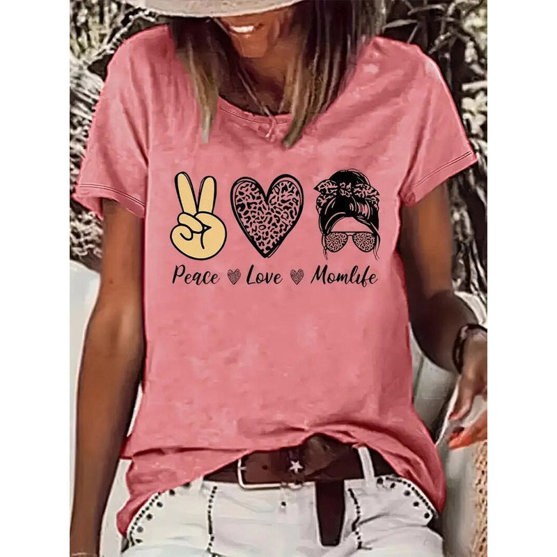 T-shirt graphique à manches courtes et col rond