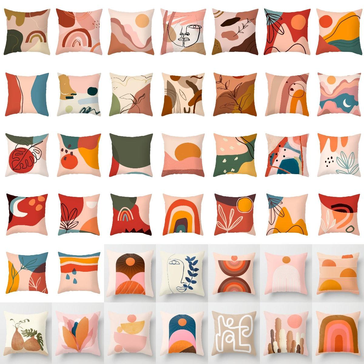 Housse de Coussin Dessin au Trait Abstrait Moderne Peinture Abstraite Taie d'Oreiller Belle Housse de Coussin Art Housse de Coussins de Canapé Art Oreiller Décoratif Salon 45x45CM