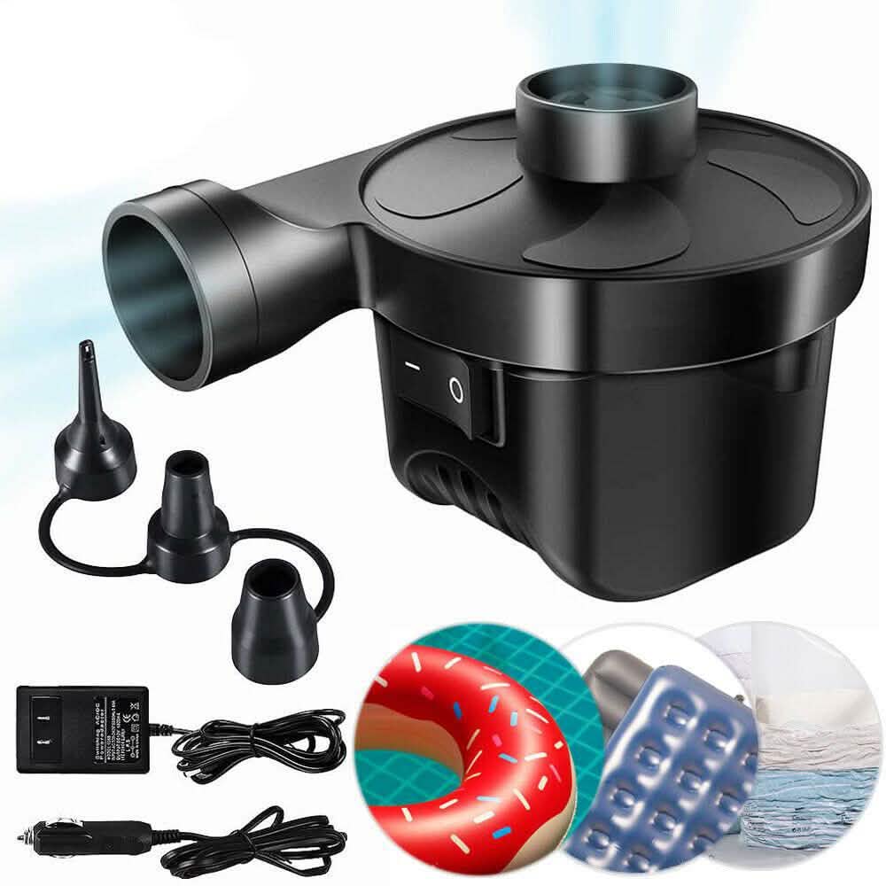 Gonfleur électrique AC/DC 12 V avec 3 embouts
