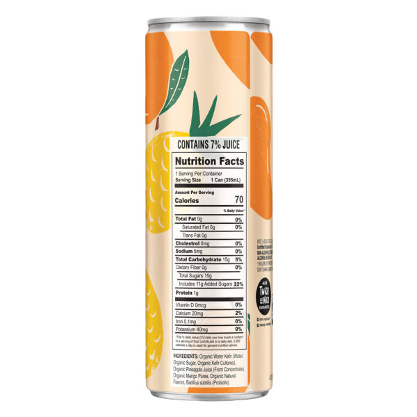 Boisson pétillante probiotique VitaLife ananas mangue, 355 ml