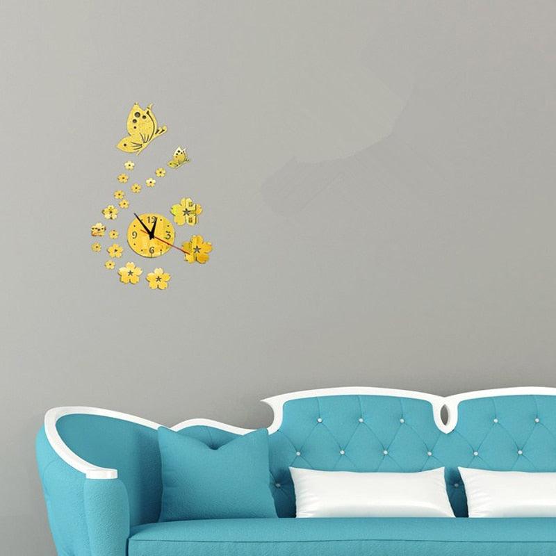 Horloges murales acryliques Horloge murale Design moderne 3D Miroir Montres Décoration de la maison Salon Horloge murale 3D Miroir Surface Horloge murale Créatif Stickers muraux silencieux pour la maison Salon Bureau Décoration Cadeaux