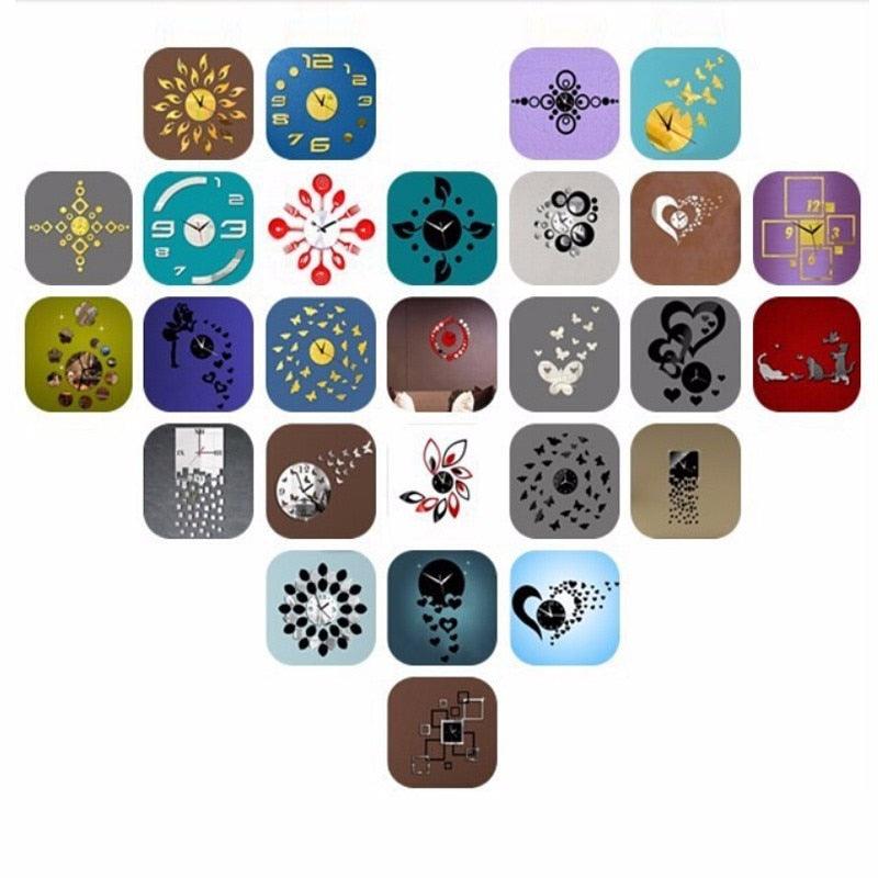 Horloges murales acryliques Horloge murale Design moderne 3D Miroir Montres Décoration de la maison Salon Horloge murale 3D Miroir Surface Horloge murale Créatif Stickers muraux silencieux pour la maison Salon Bureau Décoration Cadeaux