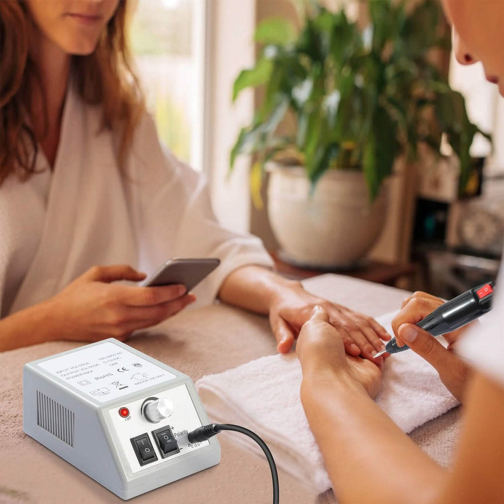 Ponceuse à Ongles Électrique 20000 tr/min avec 6 Embouts pour Manucure et Pédicure