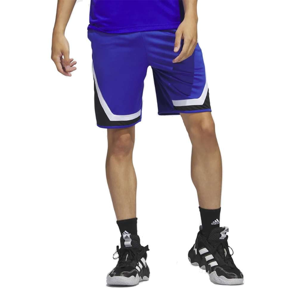 Short de basketball adidas Pro Block pour homme - Semi-bleu lucide / Blanc