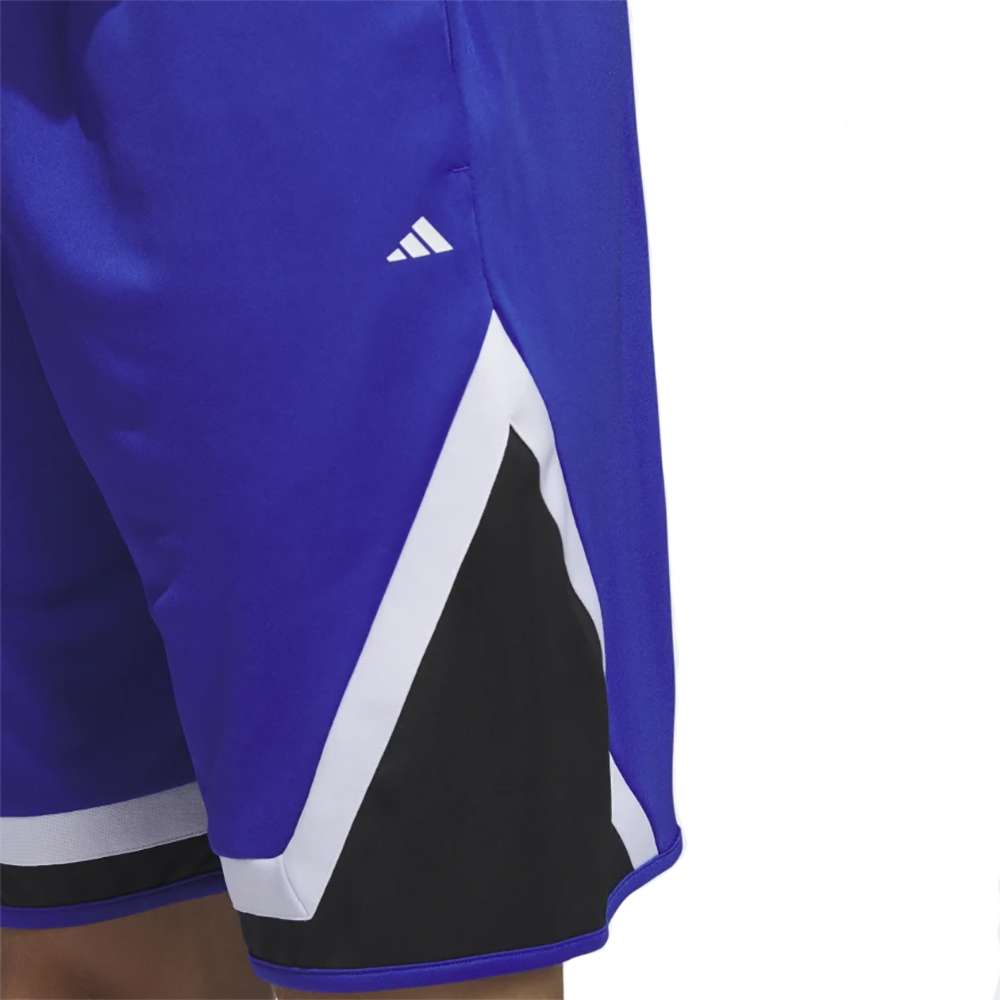 Short de basketball adidas Pro Block pour homme - Semi-bleu lucide / Blanc