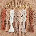 Porte-clés Macramé – Bijou de Sac - Pompon en Coton Fait Main (Couleur Aléatoire)
