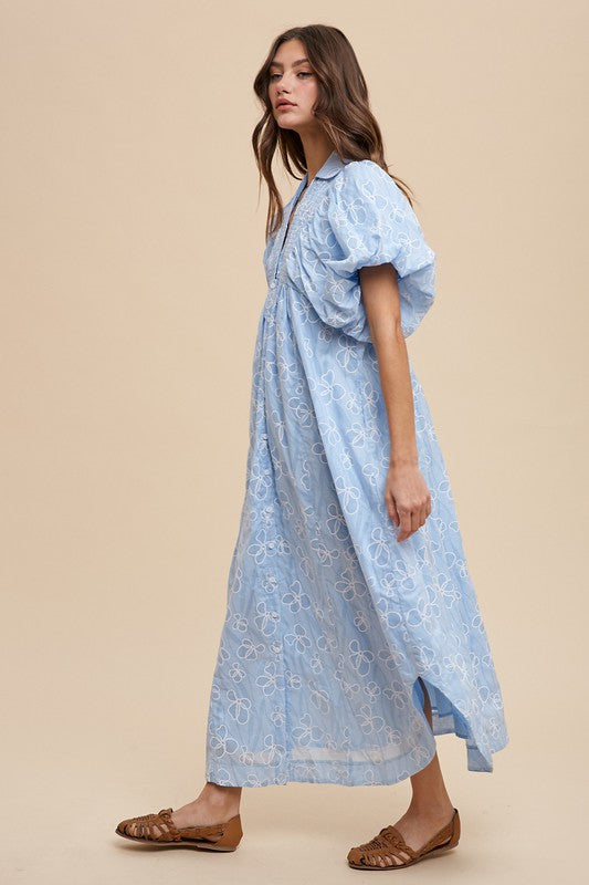 Robe d'été florale à smocks et manches bouffantes – Robe florale féminine à smocks et manches bouffantes avec des détails délicats pour les occasions décontractées et spéciales