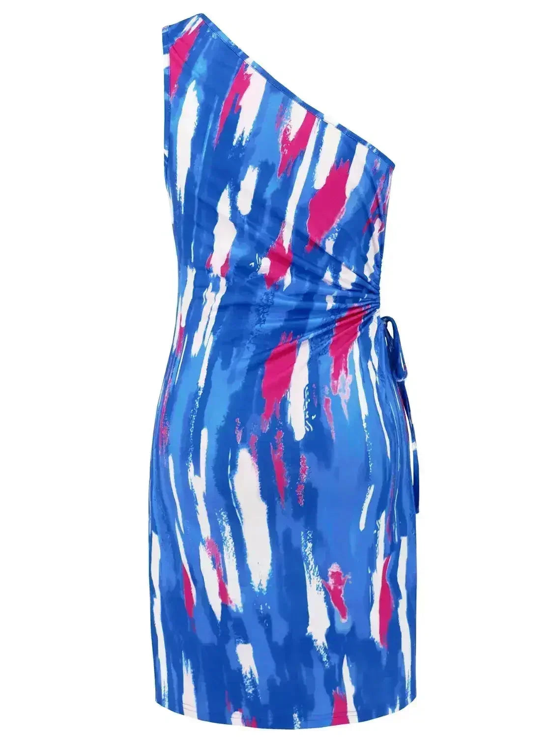 Robe courte sans manches imprimée et découpée