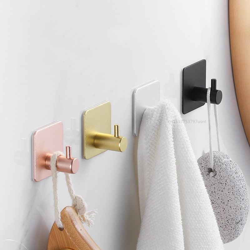 Crochets muraux adhésifs, patère pour porte, clés, vêtements, manteaux, peignoirs de salle de bain, crochets de rangement pour cuisine, sac, support mural adhésif pour toilettes.