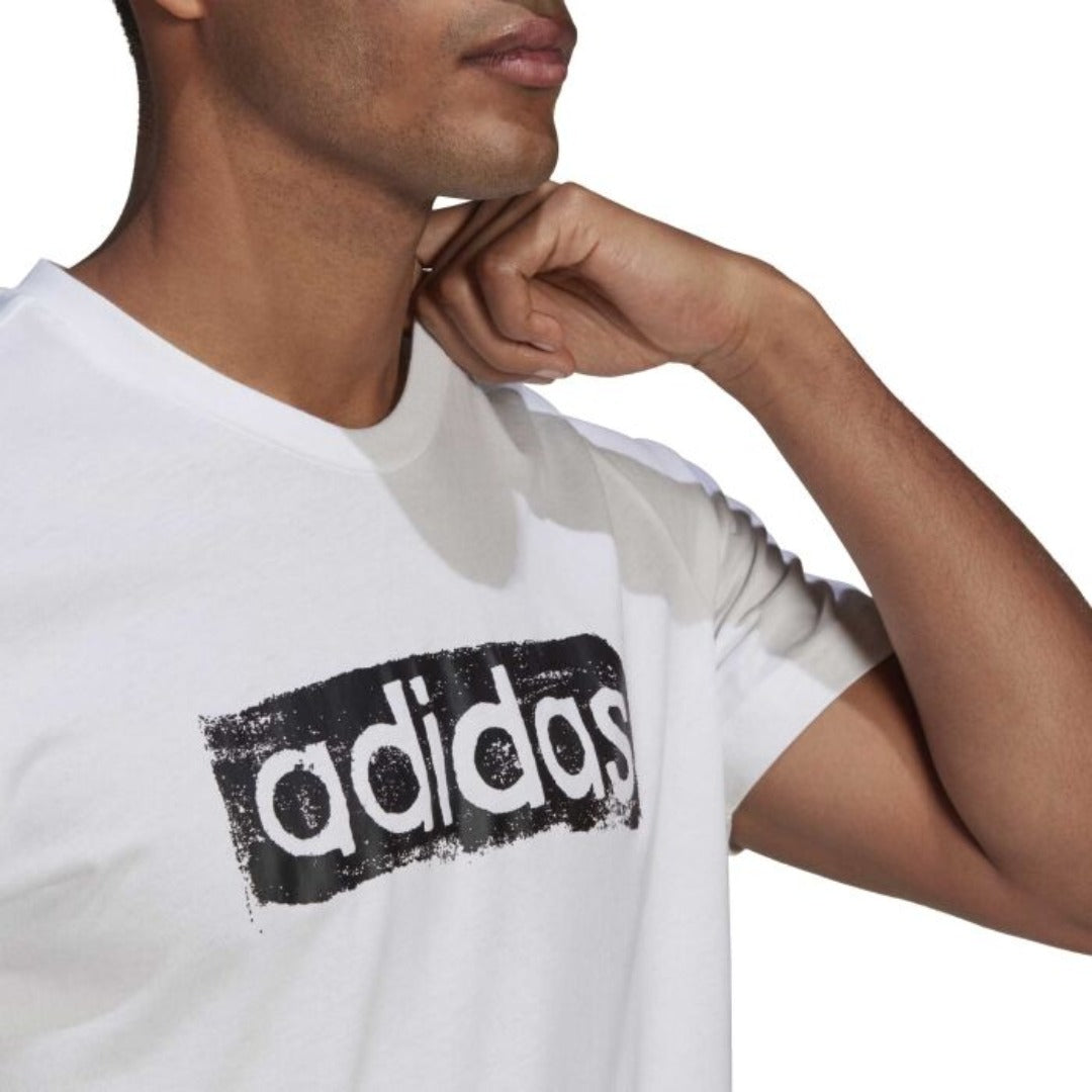 T-shirt adidas BRSHSTRK V4 Homme - Blanc Noir