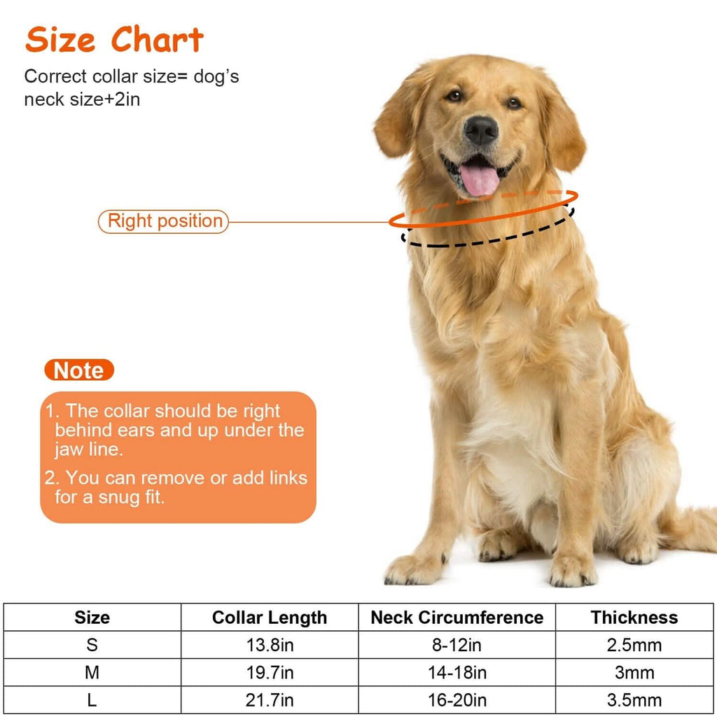 Chaîne de dressage étrangleuse réglable pour chien