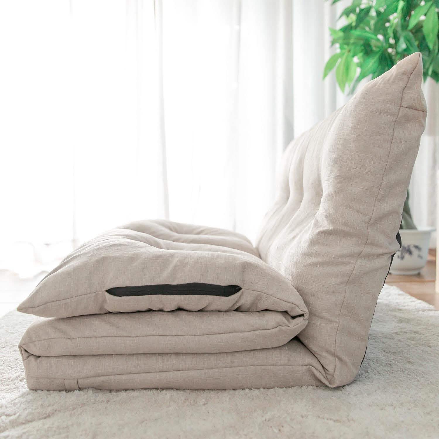 Chaise longue pliante réglable en tissu, canapé de sol et canapé