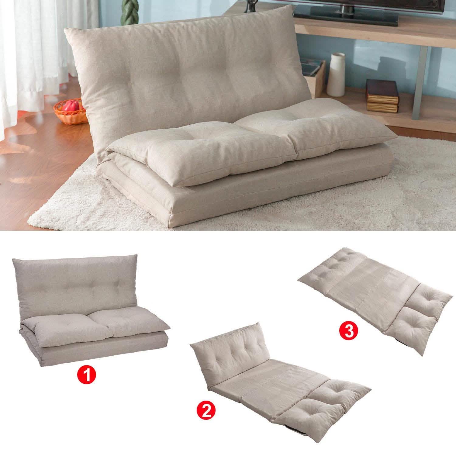 Chaise longue pliante réglable en tissu, canapé de sol et canapé