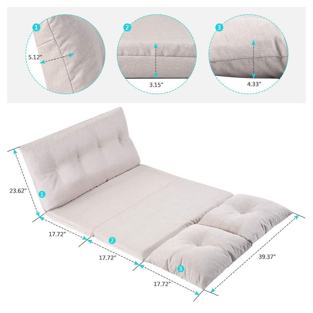Chaise longue pliante réglable en tissu, canapé de sol et canapé