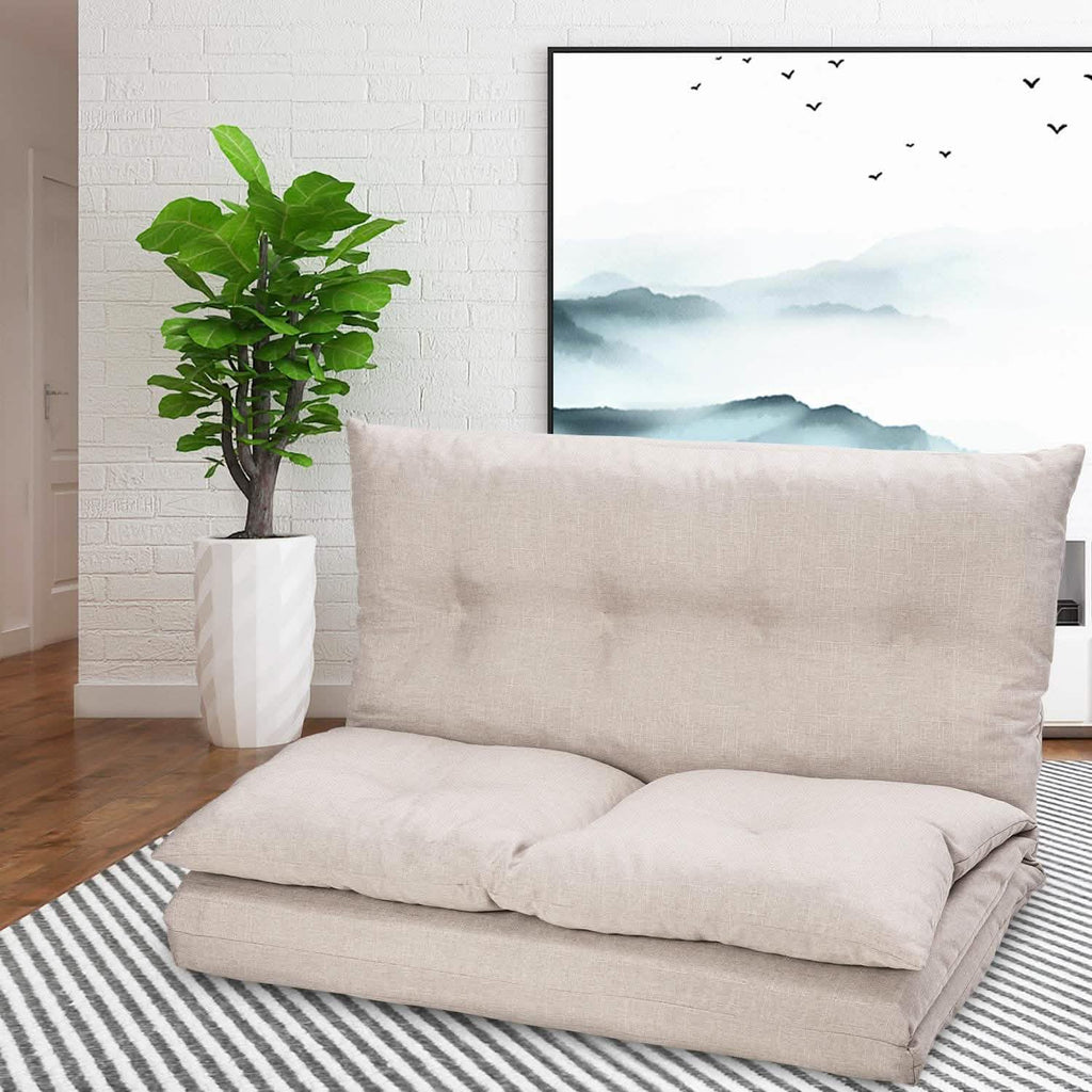 Chaise longue pliante réglable en tissu, canapé de sol et canapé