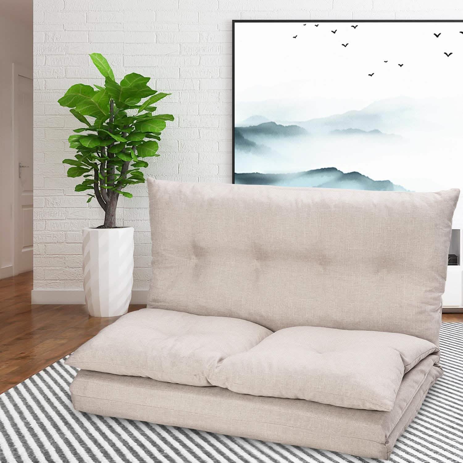 Chaise longue pliante réglable en tissu, canapé de sol et canapé