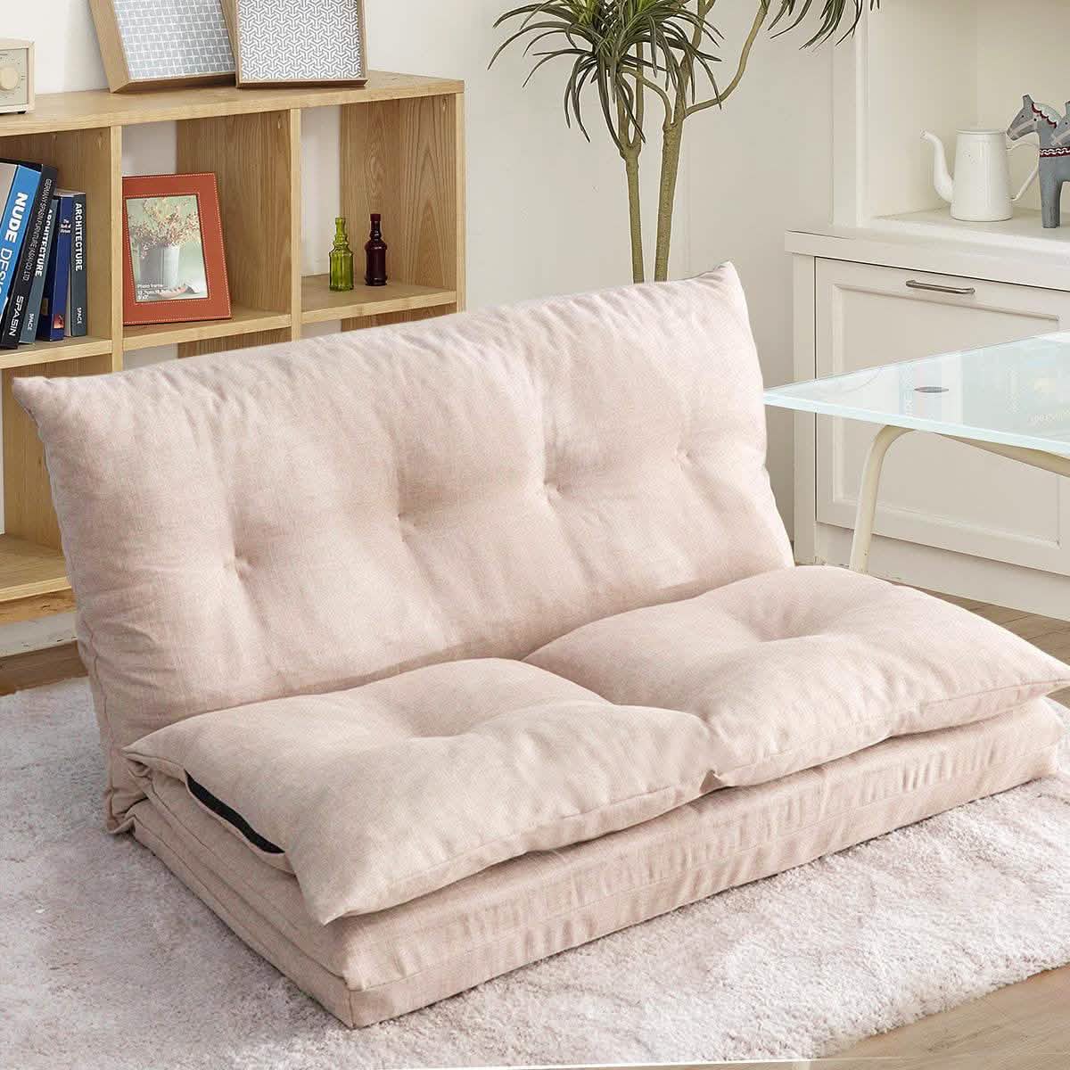 Chaise longue pliante réglable en tissu, canapé de sol et canapé