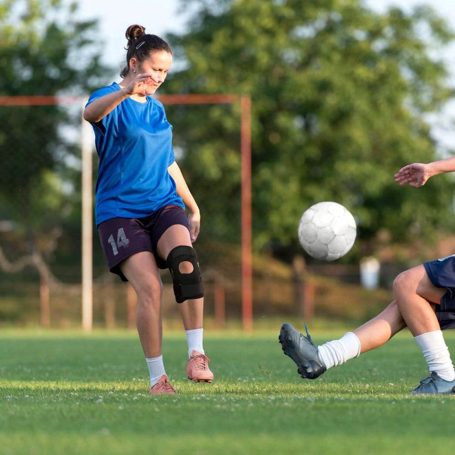 Genouillère de compression ajustable à rotule ouverte