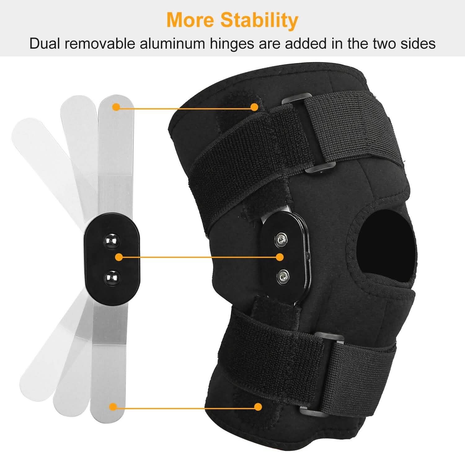 Genouillère de compression ajustable à rotule ouverte
