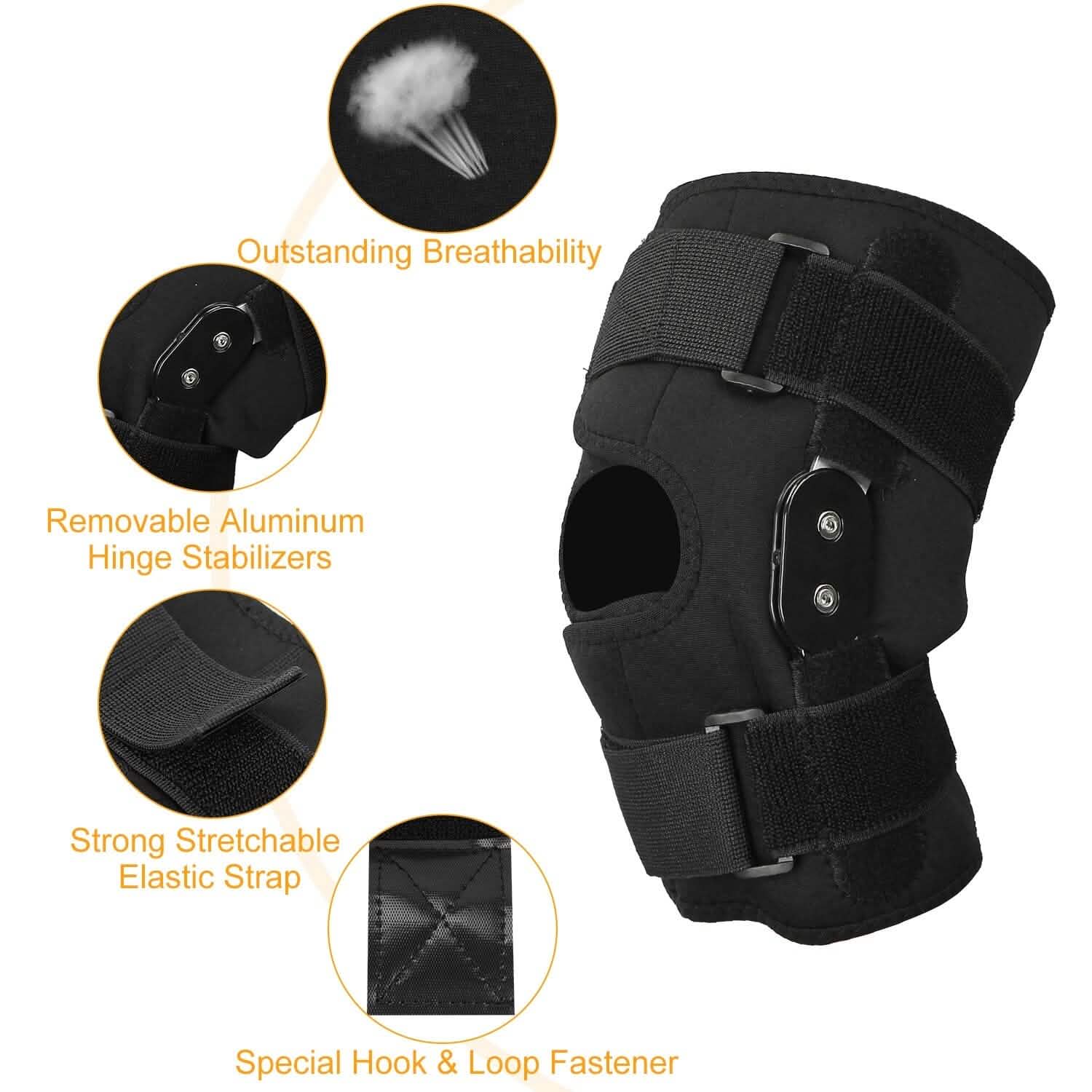 Genouillère de compression ajustable à rotule ouverte